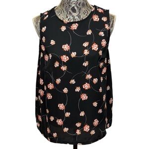Who What Wear Pink Heart Sleeveless Blouse. Business casual Office Floral
